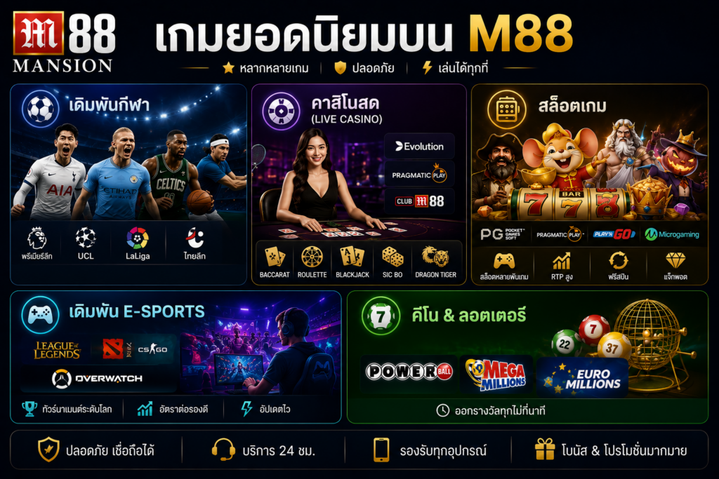 เกมยอดนิยมบน M88